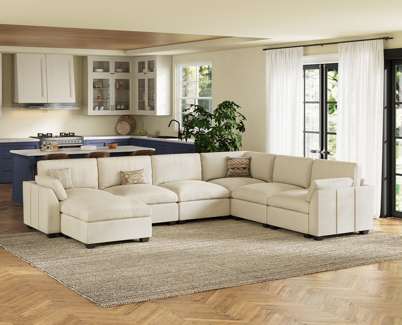 Uteeran Oversized 6 Seats Sofa