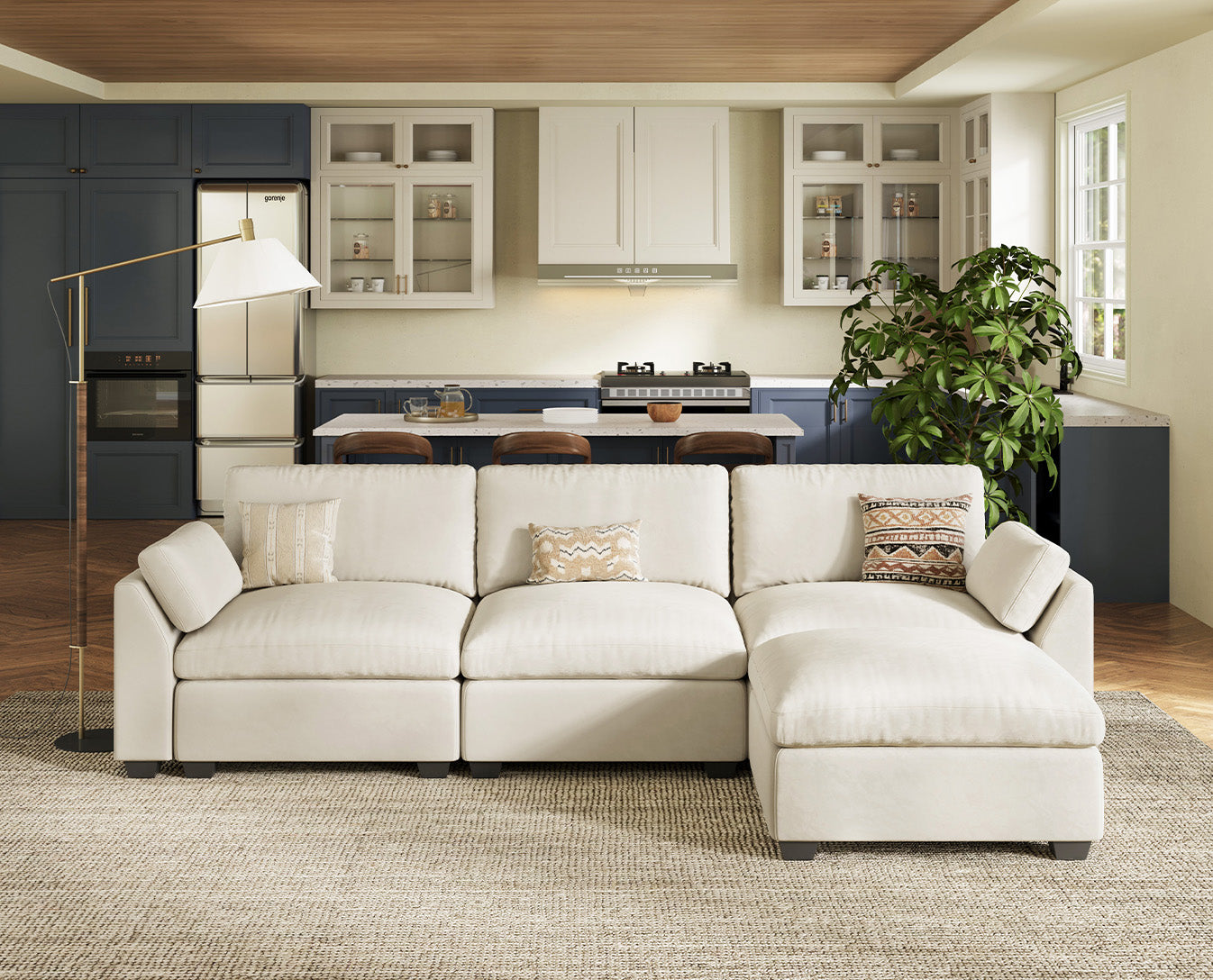 Uteeran Oversized 3 Seats Sofa