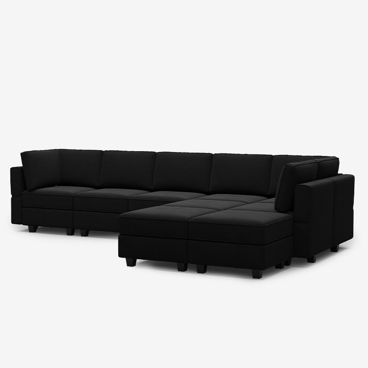Belffin 9 Seats + 8 Sides Modular Velvet Sofa with Storage Seat
