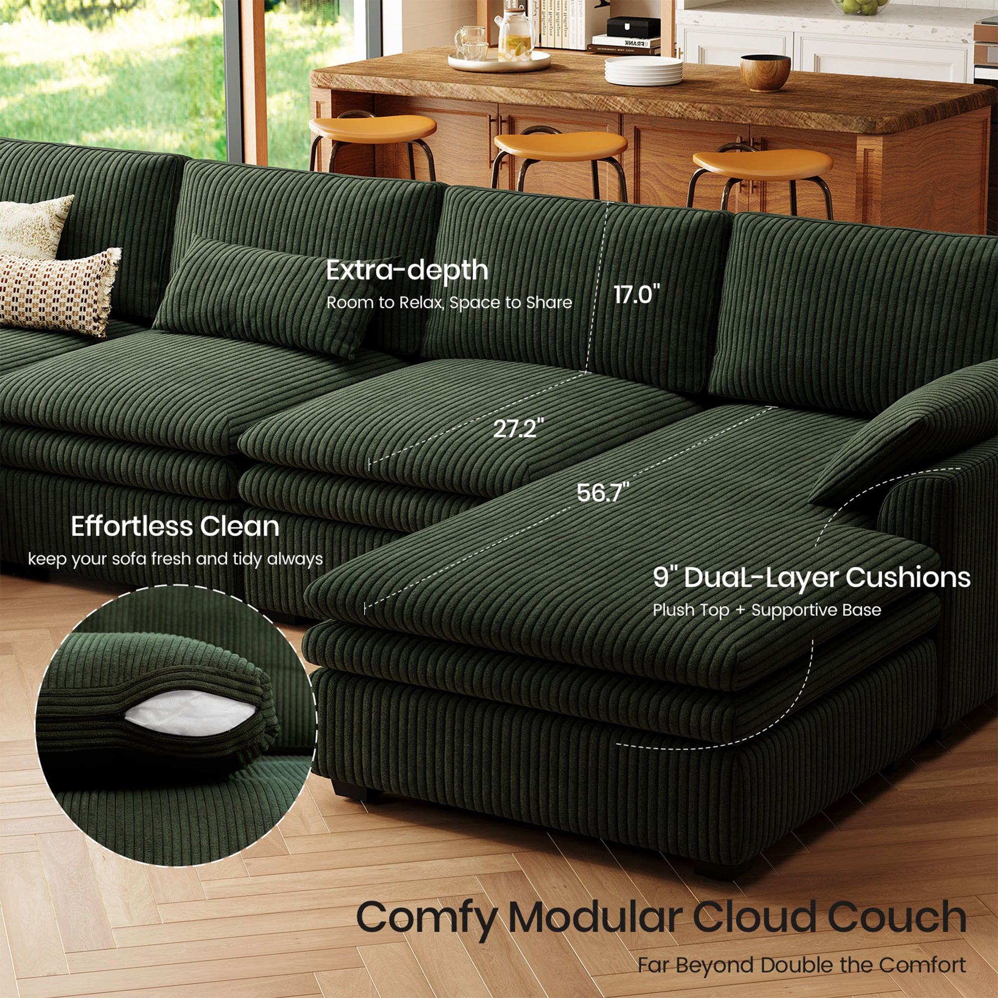 Vayla Dual-Layer Cushion sofa