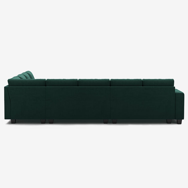 Belffin 8 Seats Modular Velvet Tufted Corner Sofa with Storage Ottoman