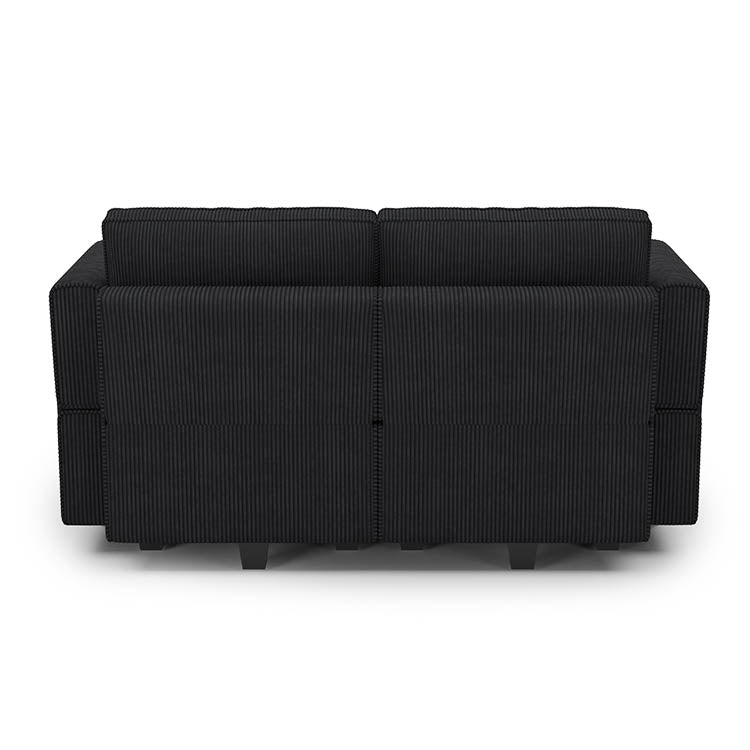 Soforia 2 Seats + 4 Sides Modular Corduroy Loveseat Sofa with Storage Seat