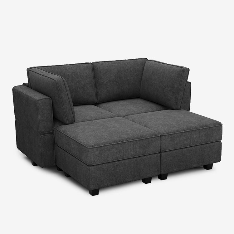 Belffin Modular Sofa 4 Seats + 4 Sides Terry Sleeper Sofa with Storage Seat