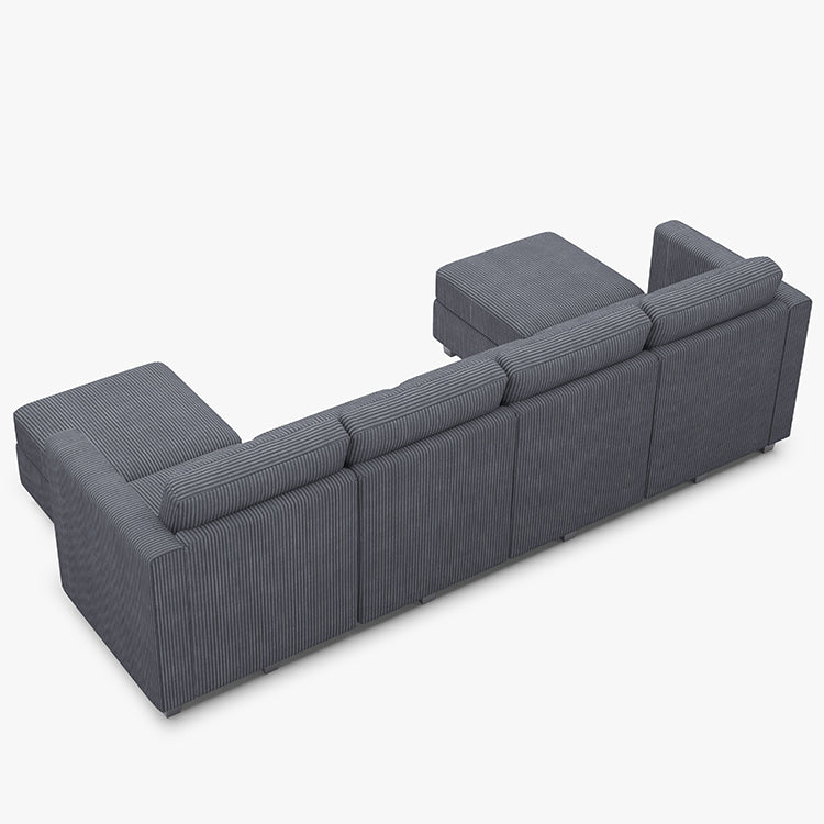 Emry 6 Seats + 6 Sides Modular Corduroy Sofa with Storage Seat