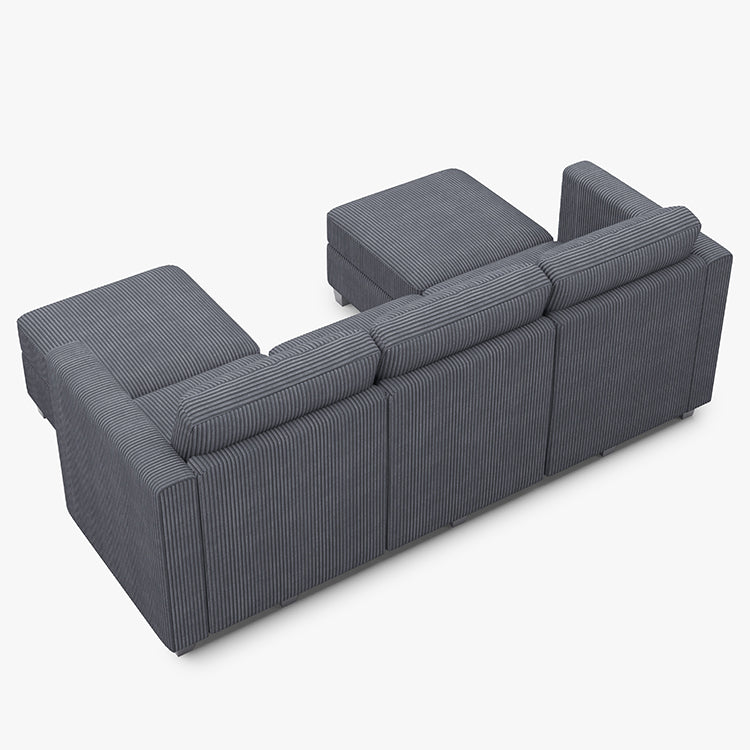 Emry 5 Seats + 5 Sides Modular Corduroy Sofa with Storage Seat