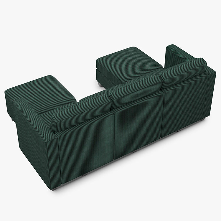 Emry 5 Seats + 5 Sides Modular Corduroy Sofa with Storage Seat
