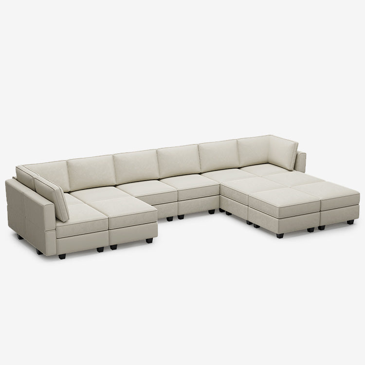 Belffin Modular Sofa - 12 Seats + 9 Sides Velvet Sofa With Storage Seat