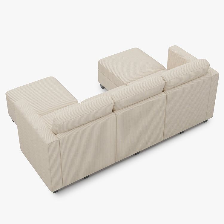 Emry 5 Seats + 5 Sides Modular Corduroy Sofa with Storage Seat