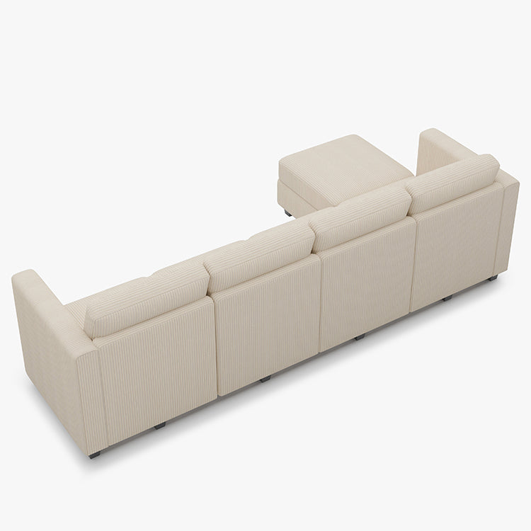 Emry 5 Seats + 6 Sides Modular Corduroy Sofa with Storage Seat