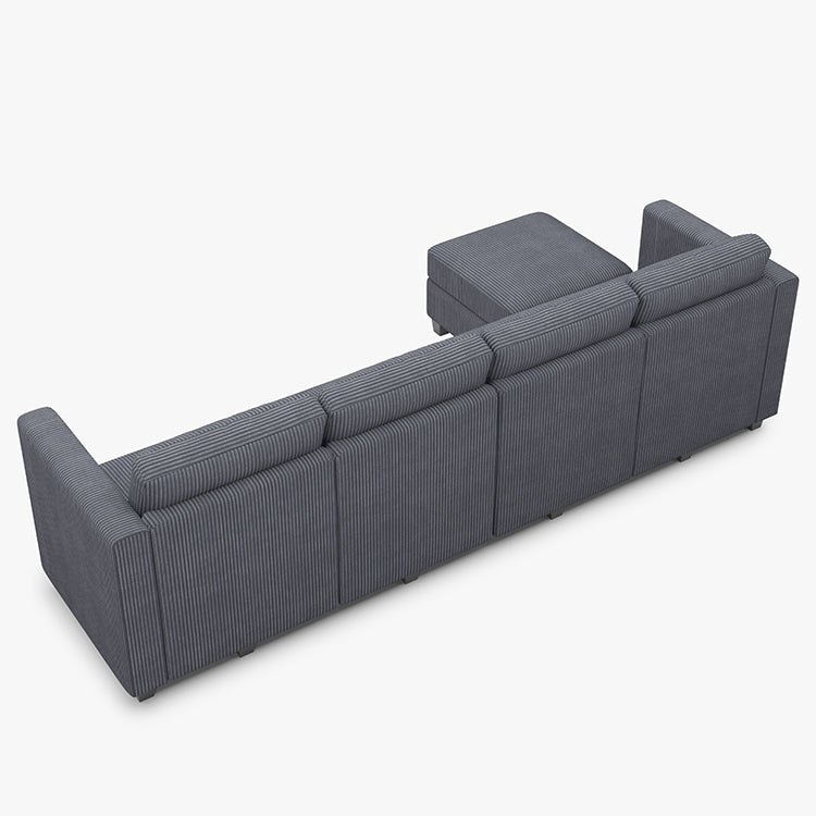 Emry 5 Seats + 6 Sides Modular Corduroy Sofa with Storage Seat