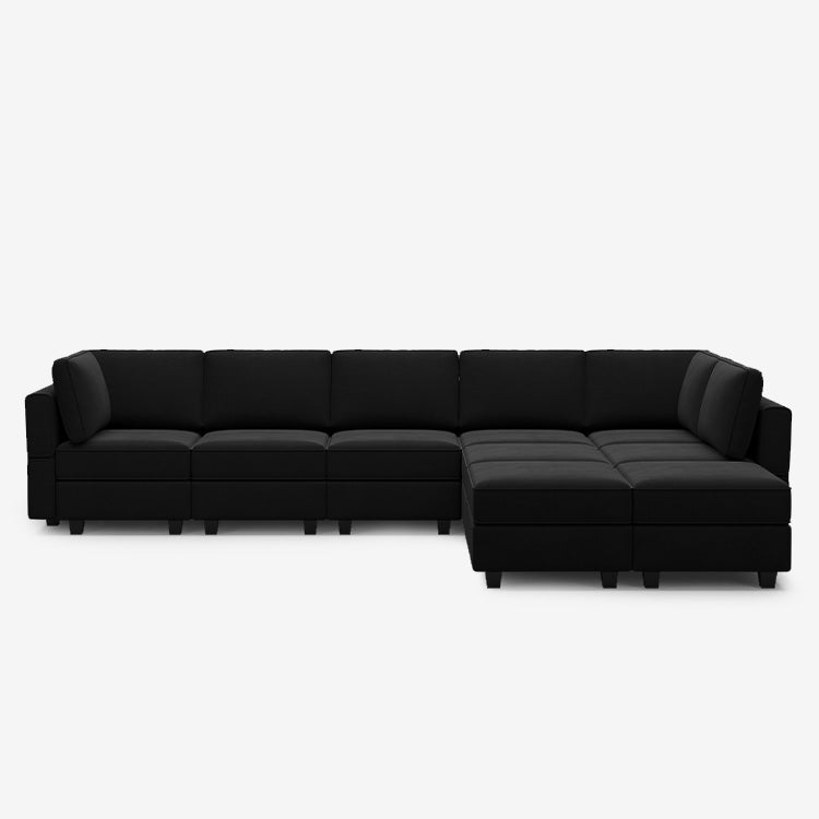 Belffin 9 Seats + 8 Sides Modular Velvet Sofa with Storage Seat