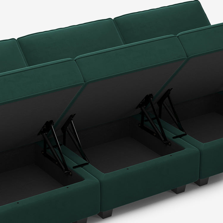 Belffin 9 Seats + 8 Sides Modular Velvet Sofa with Storage Seat