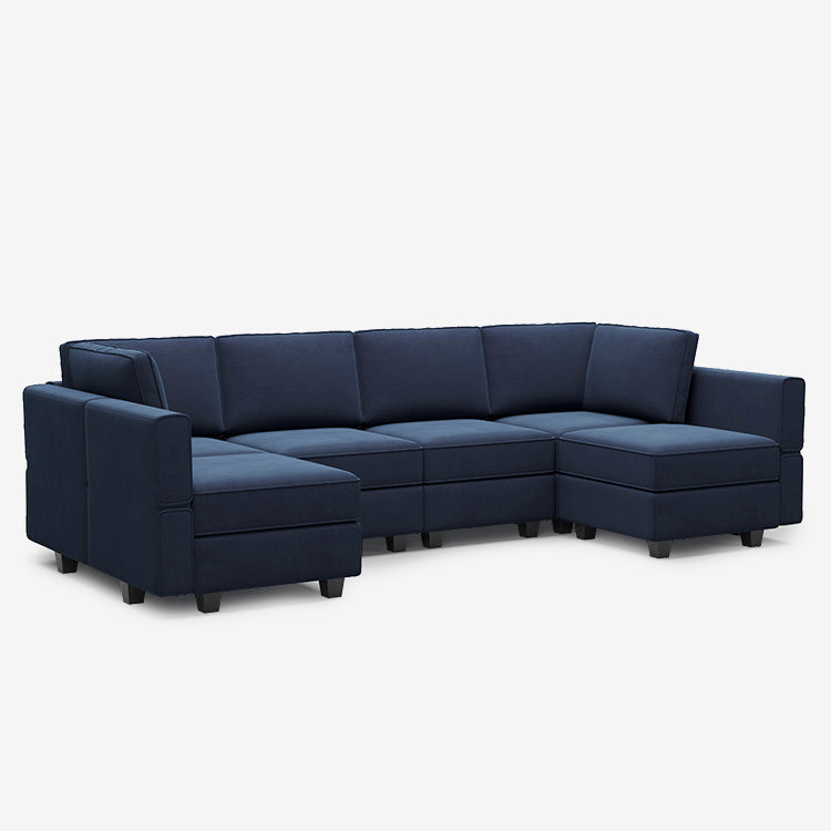 Belffin 6 Seats + 8 Sides Modular Velvet Sofa with Storage Seat