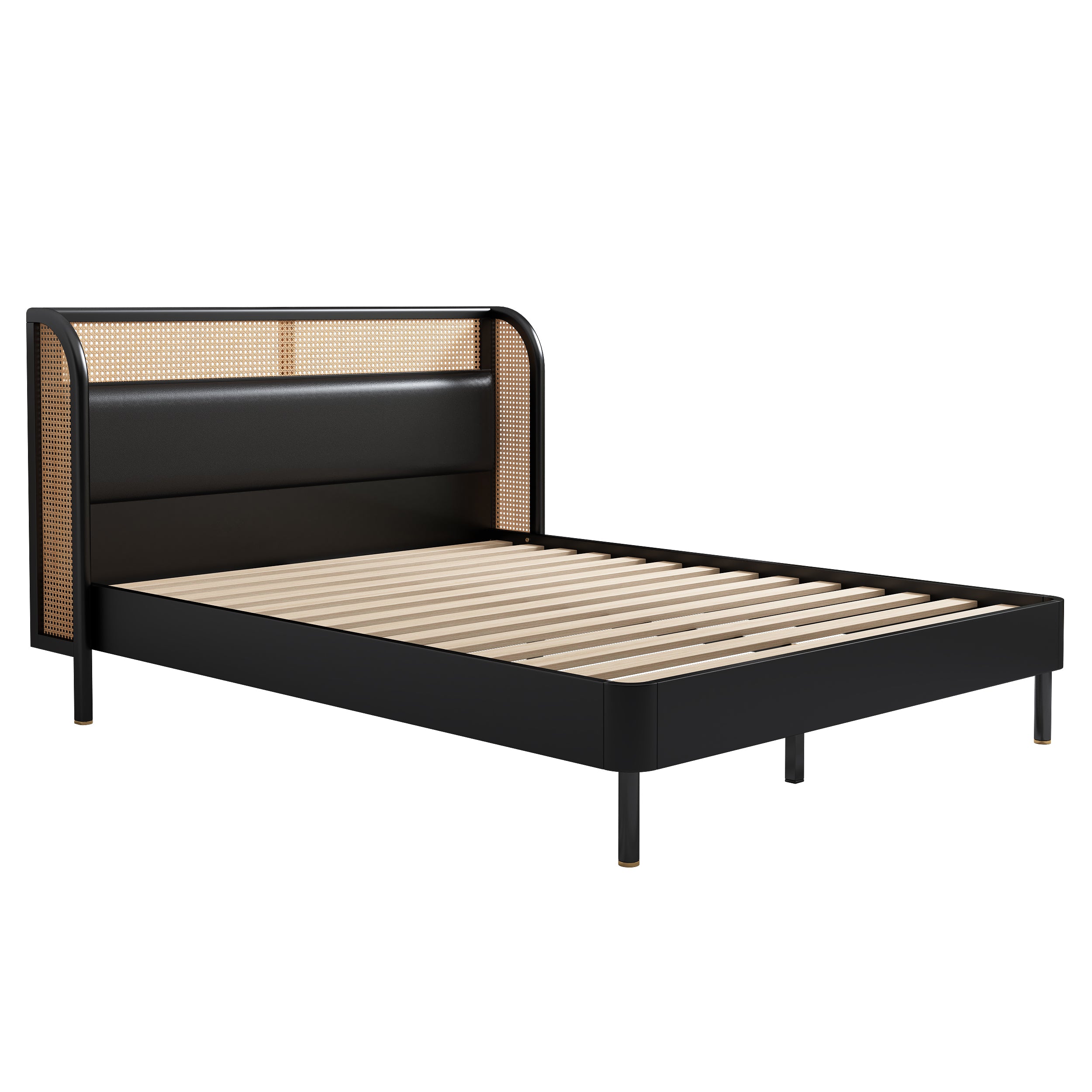 Modern Cannage Rattan Wood Platform