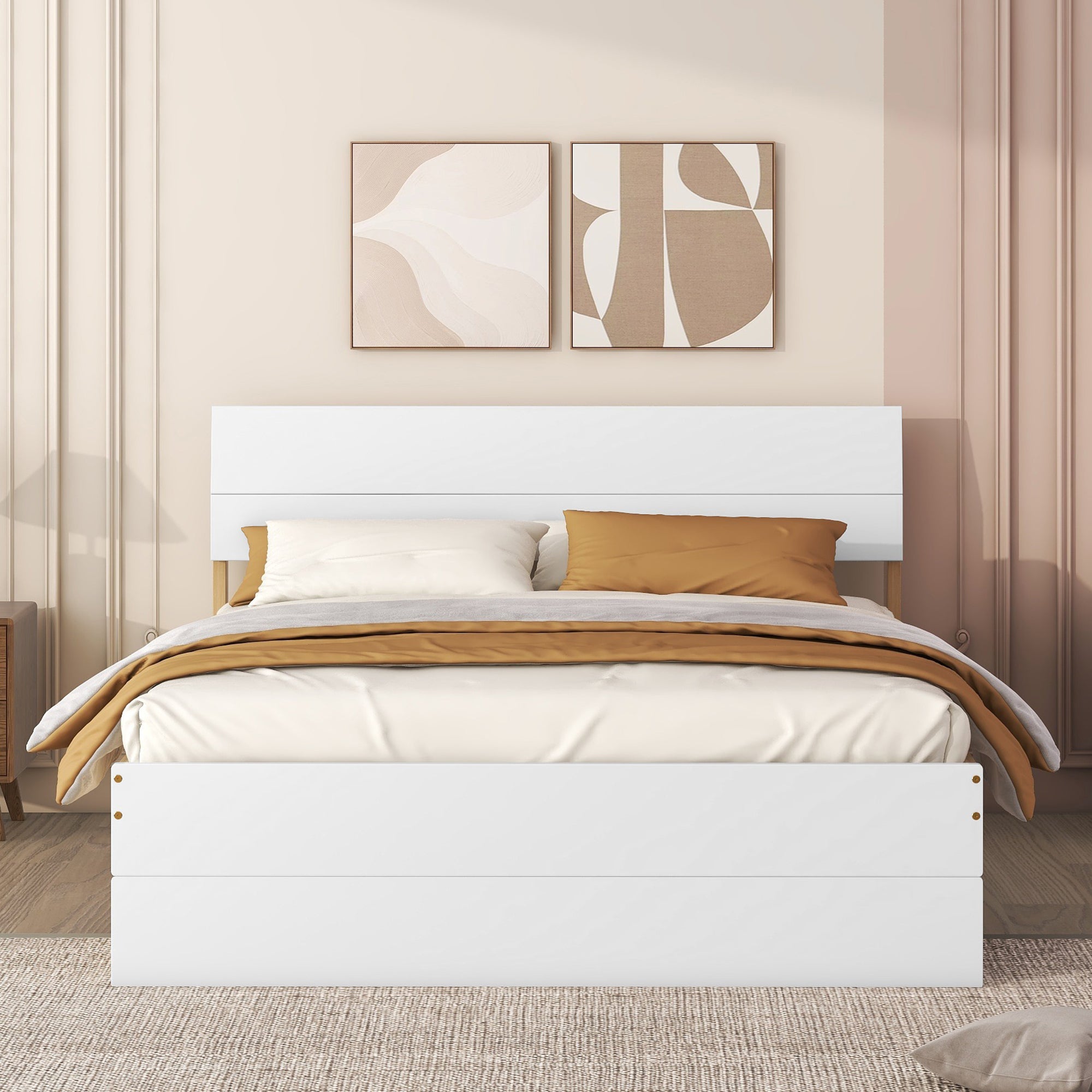 Modern White High Gloss Bed Frame
