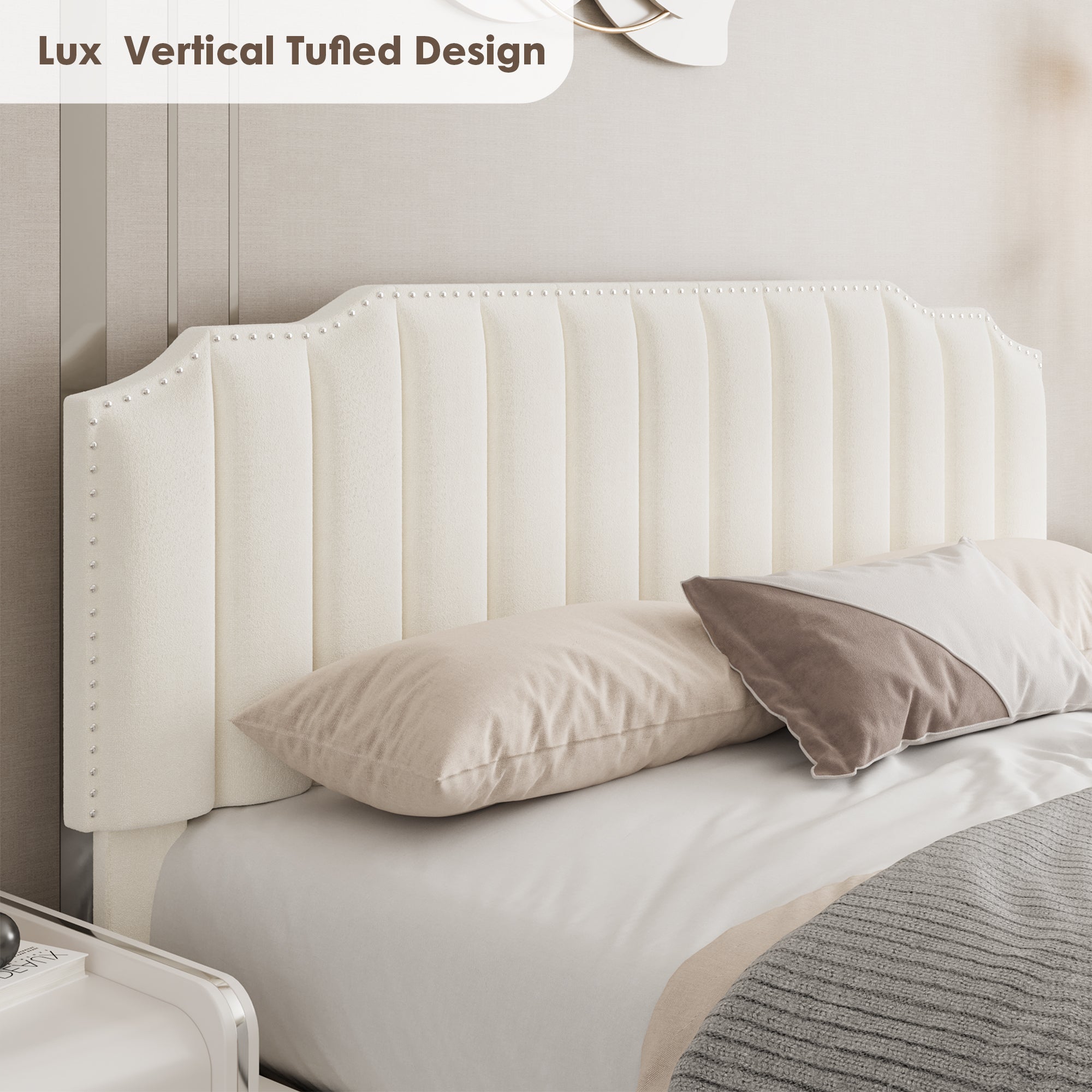 Lift Up Velvet Bed with Modern Wingback Headboard