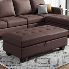 Belffin Faux Leather Ottoman