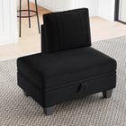 Belffin Velvet Ottoman with Backrest