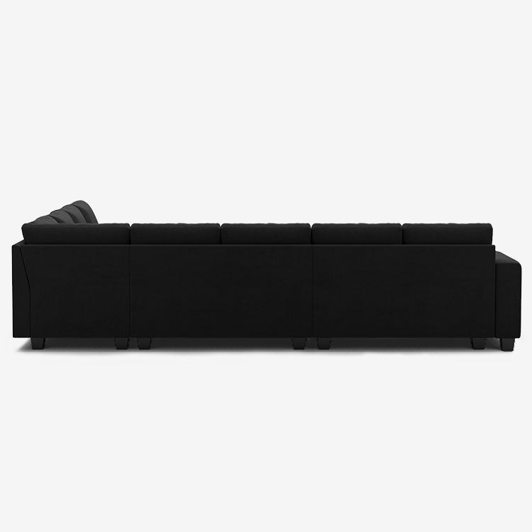 Belffin 8 Seats Modular Velvet Tufted Corner Sofa with Storage Ottoman