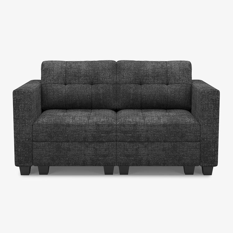 Tesso 2 Seats + 4 Sides Modular Chenille Tufted Loveseat Sofa with Storage Seat