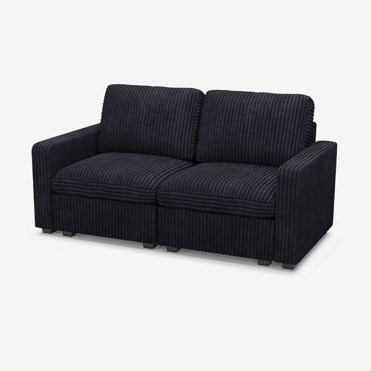 Thara 2 Seats + 4 Sides Oversized Modular Wide-Ribbed Corduroy Loveseat Sofa with Large Storage Seat