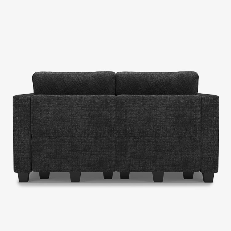 Tesso 2 Seats + 4 Sides Modular Chenille Tufted Loveseat Sofa with Storage Seat