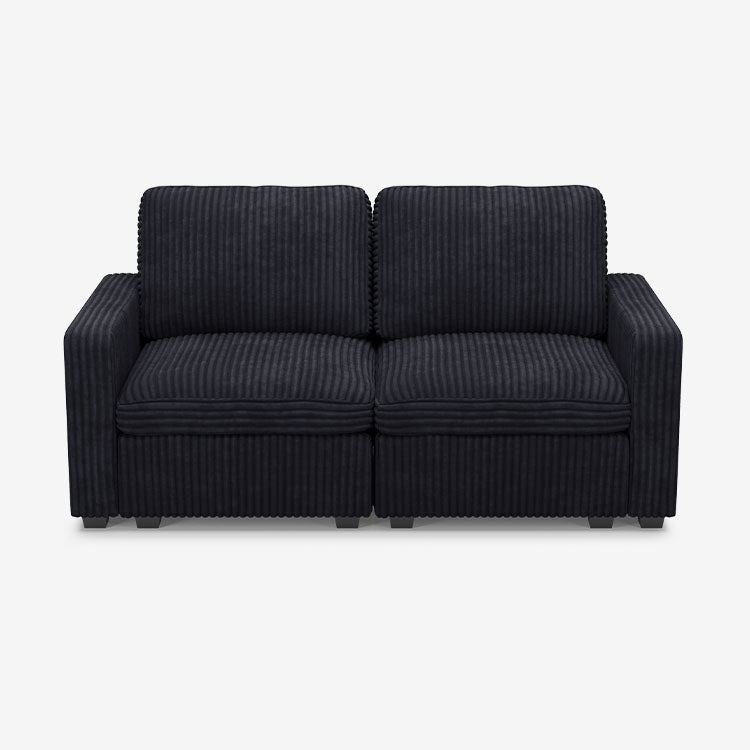 Thara 2 Seats + 4 Sides Oversized Modular Wide-Ribbed Corduroy Loveseat Sofa with Large Storage Seat