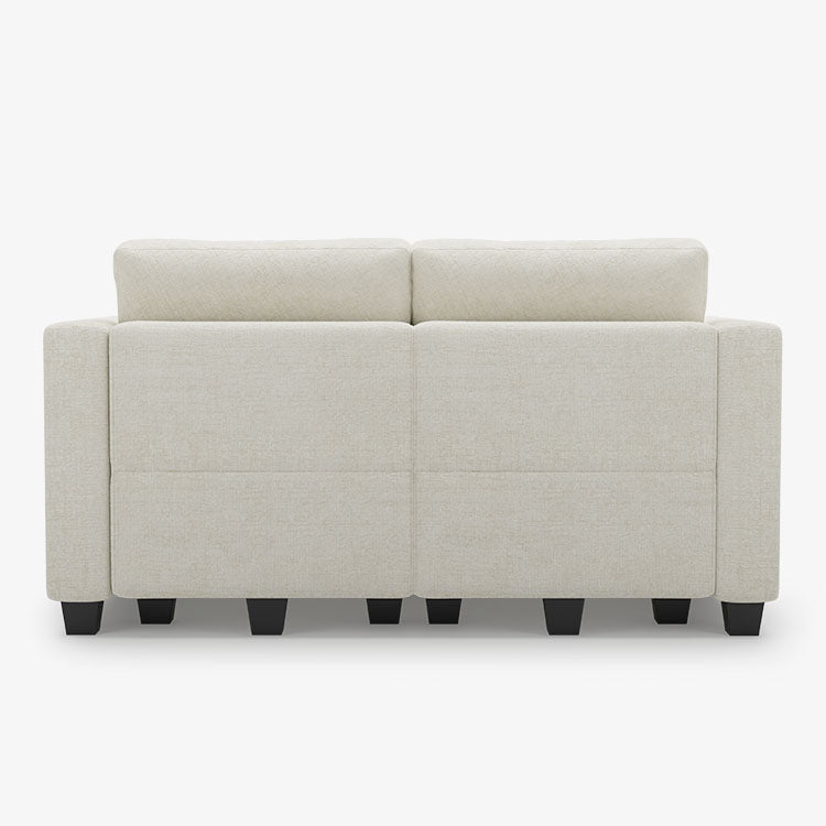 Tesso 2 Seats + 4 Sides Modular Chenille Tufted Loveseat Sofa with Storage Seat