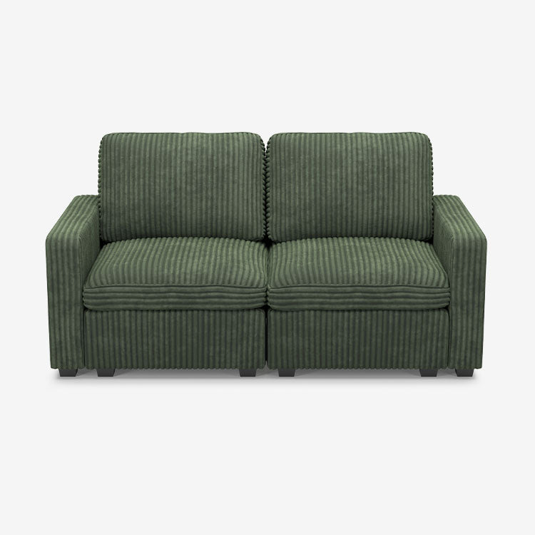 Thara 2 Seats + 4 Sides Oversized Modular Wide-Ribbed Corduroy Loveseat Sofa with Large Storage Seat