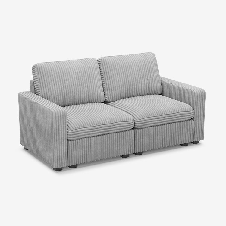 Thara 2 Seats + 4 Sides Oversized Modular Wide-Ribbed Corduroy Loveseat Sofa with Large Storage Seat