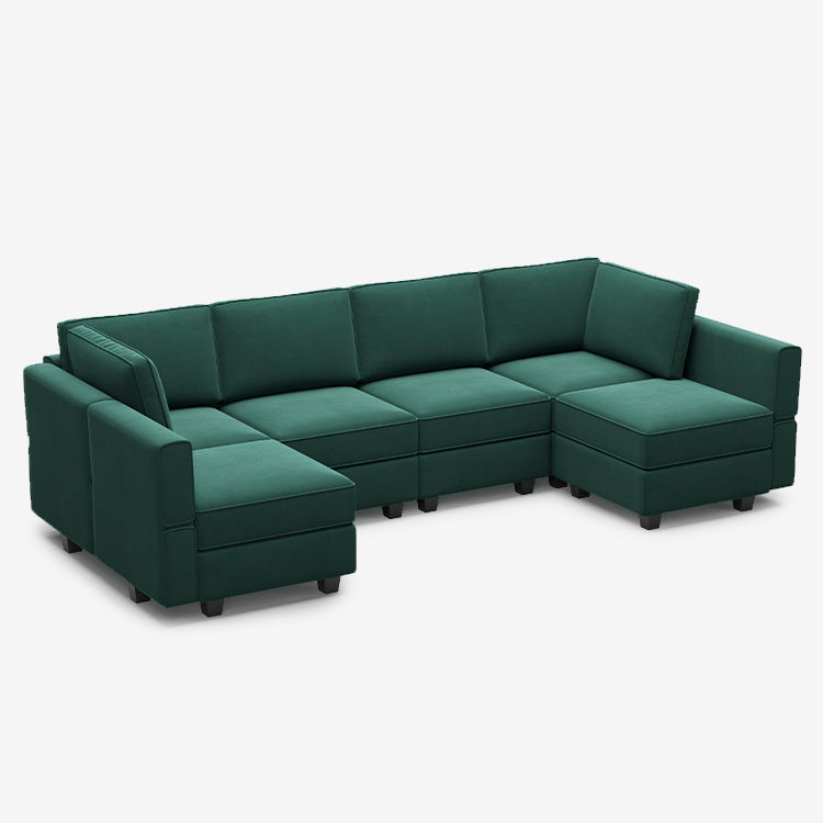 Belffin 6 Seats + 8 Sides Modular Velvet Sofa with Storage Seat