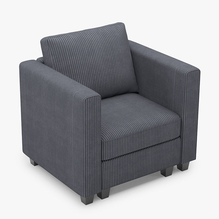 Emry 1 Seats + 3 Sides Modular Corduroy Sofa with Storage Seat