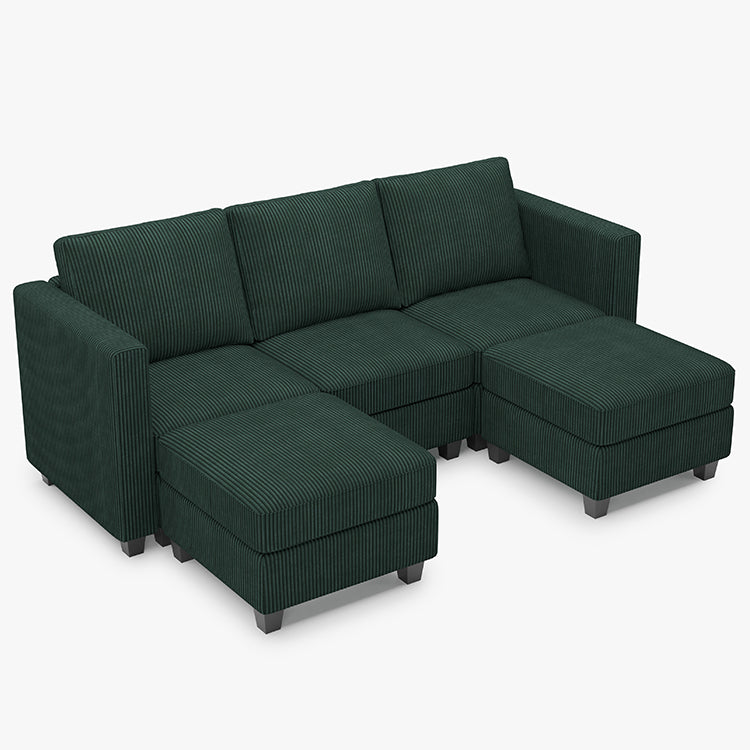 Emry 5 Seats + 5 Sides Modular Corduroy Sofa with Storage Seat