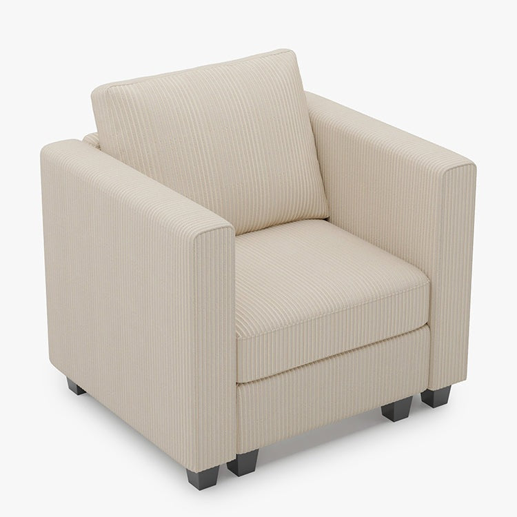 Emry 1 Seats + 3 Sides Modular Corduroy Sofa with Storage Seat