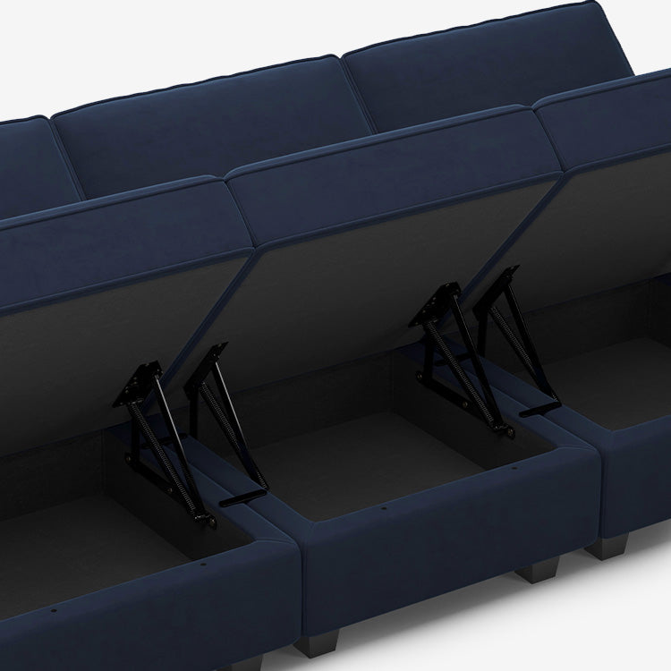 Belffin 9 Seats + 8 Sides Modular Velvet Sofa with Storage Seat