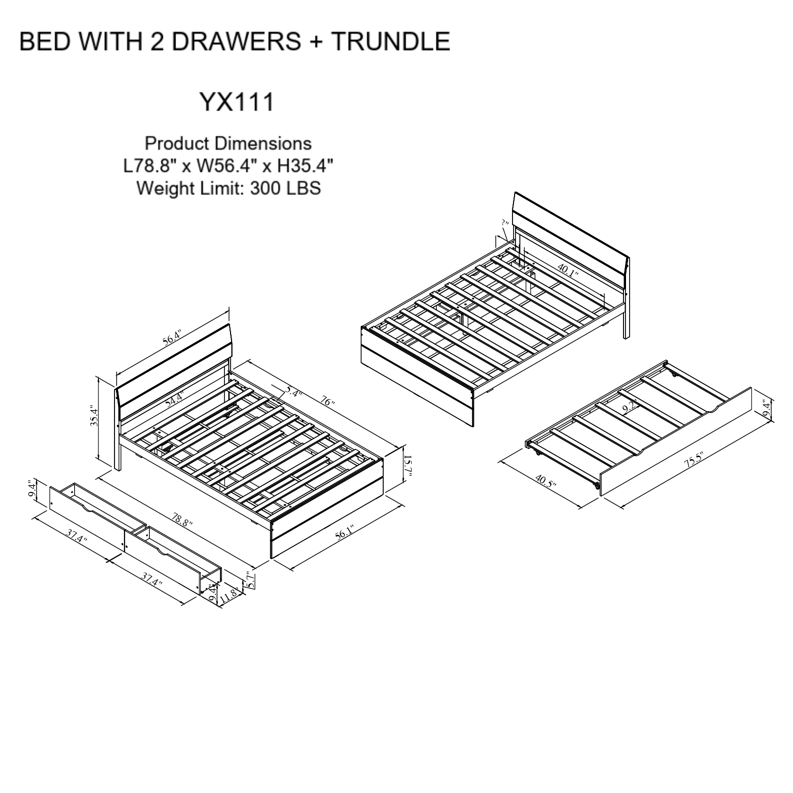 Modern White High Gloss Bed Frame