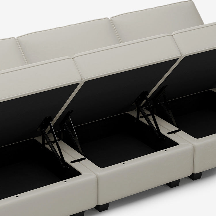 Belffin 9 Seats + 8 Sides Modular Velvet Sofa with Storage Seat