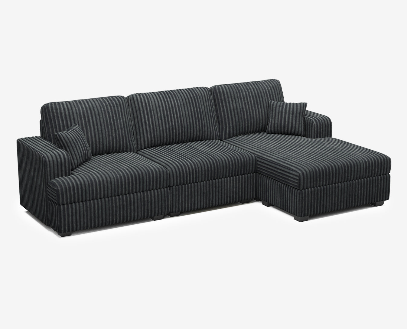 Belffin 3 Seats Oversized Wide-Ribbed Corduroy Sofa