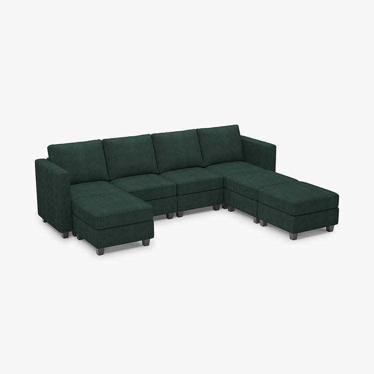 Belffin 7 Seats + 6 Sides Modular Corduroy Sofa With Storage Seat