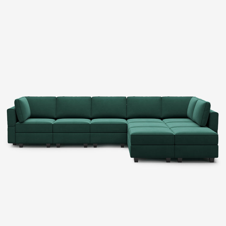 Belffin 9 Seats + 8 Sides Modular Velvet Sofa with Storage Seat
