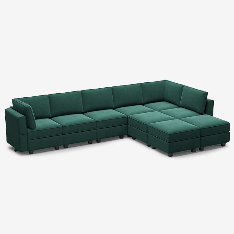 Belffin 9 Seats + 8 Sides Modular Velvet Sofa with Storage Seat