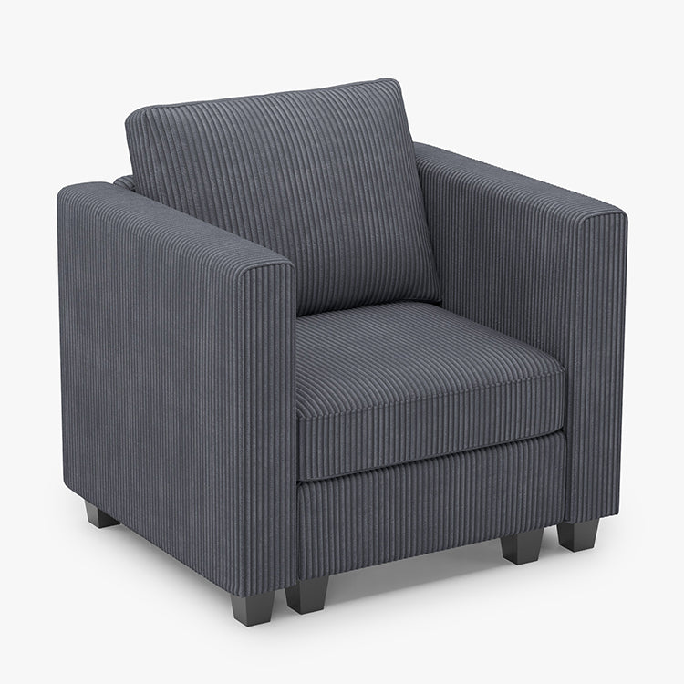 Emry 1 Seats + 3 Sides Modular Corduroy Sofa with Storage Seat