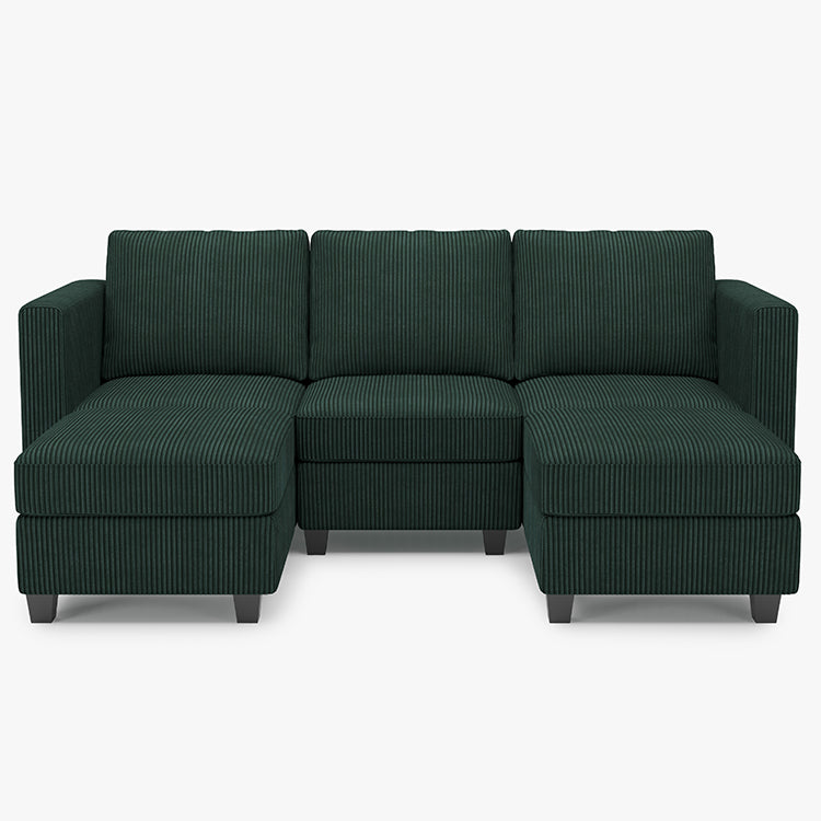 Emry 5 Seats + 5 Sides Modular Corduroy Sofa with Storage Seat