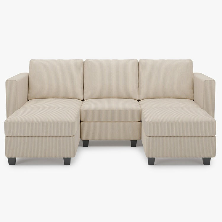 Emry 5 Seats + 5 Sides Modular Corduroy Sofa with Storage Seat