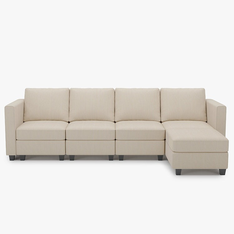 Emry 5 Seats + 6 Sides Modular Corduroy Sofa with Storage Seat