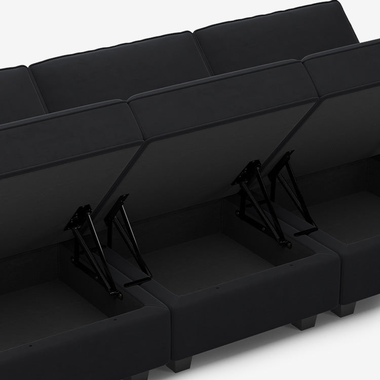Belffin 9 Seats + 8 Sides Modular Velvet Sofa with Storage Seat