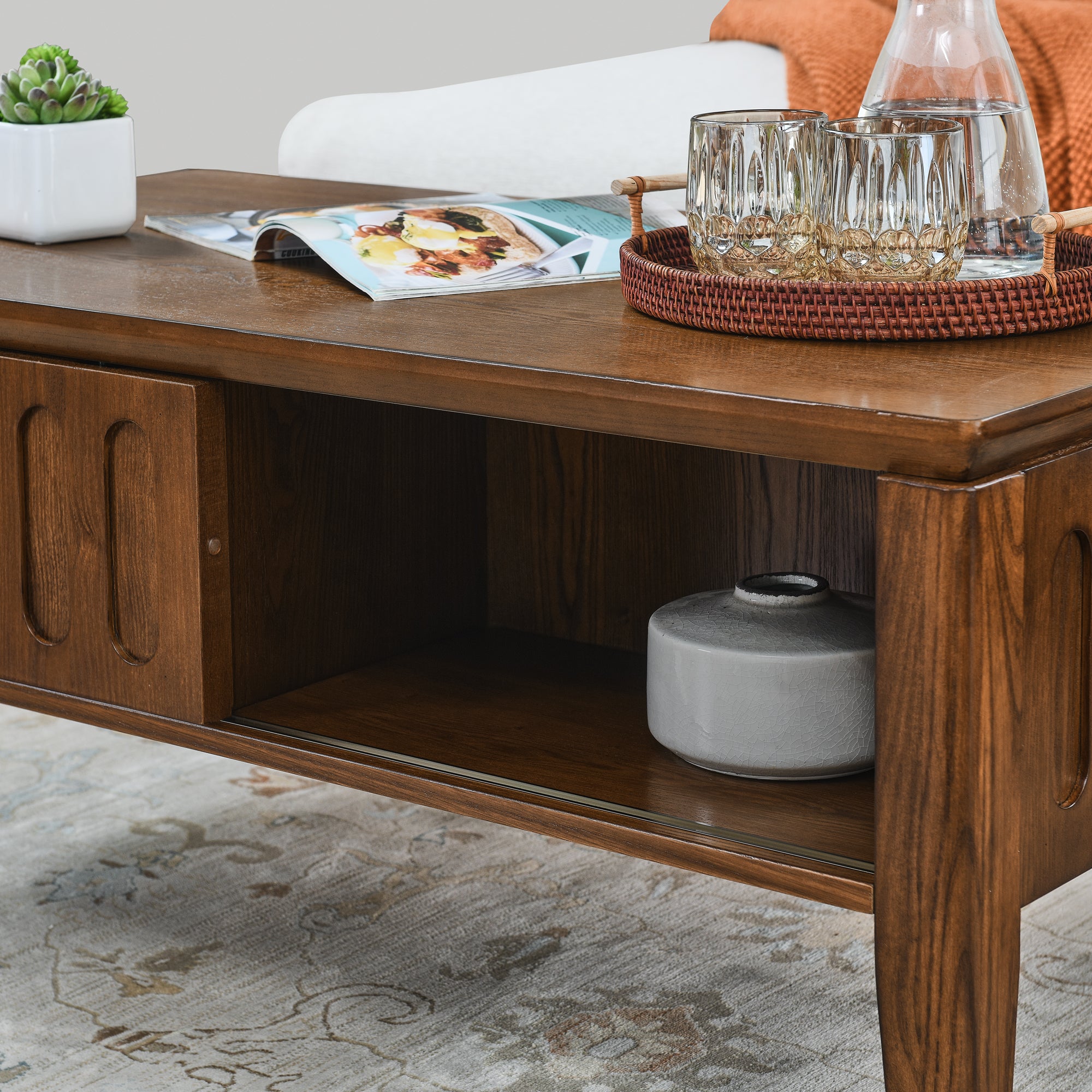 Mid Century Fluted Coffee Table