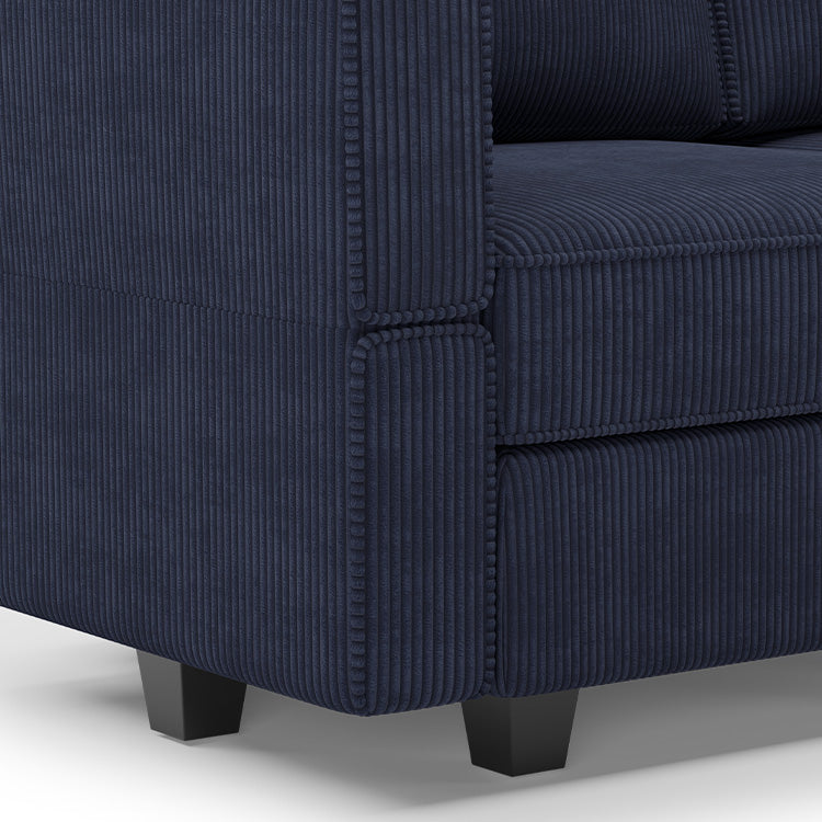 Soforia 2 Seats + 4 Sides Modular Corduroy Loveseat Sofa with Storage Seat