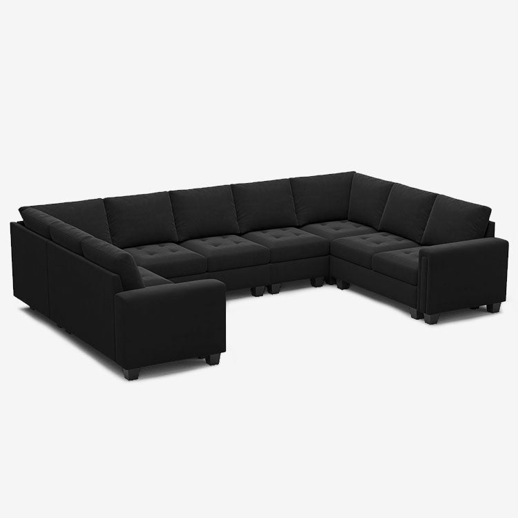 Belffin Modular Sofa - 9 Seats Modular Velvet Tufted Sofa