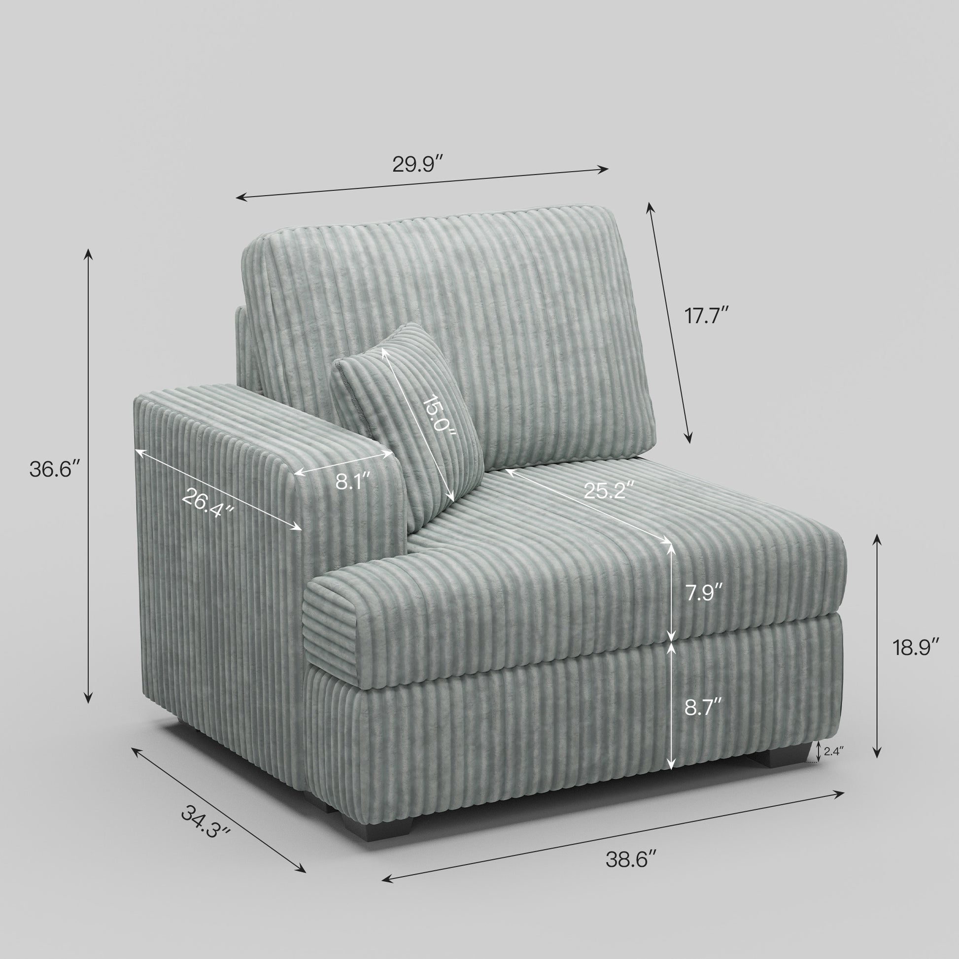 corduroy-frosted-grey-a-left-seat-dimension